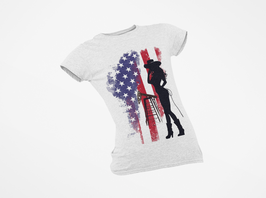 Oilfield Girl with US Flag