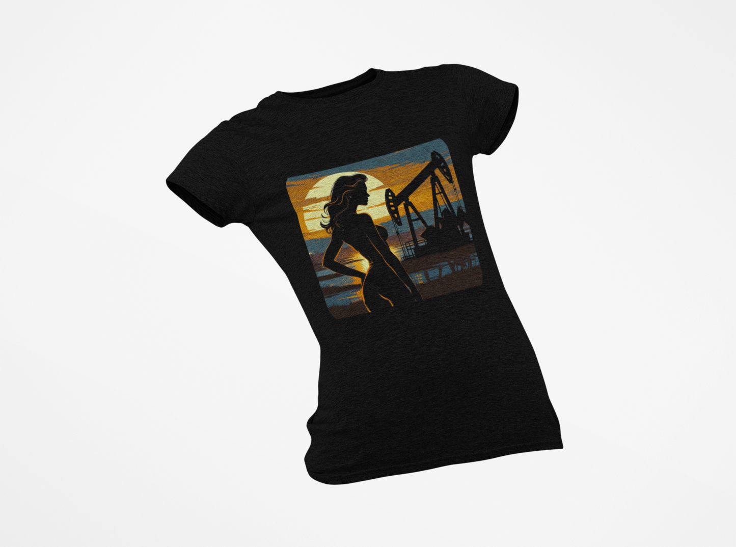 Sexy Girl Oilfield Sunset