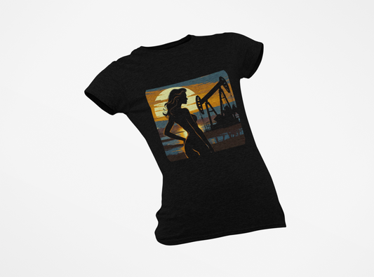 Sexy Girl Oilfield Sunset